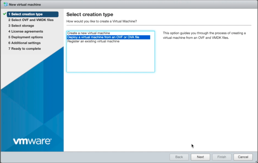 Figure: Create New VM from OVA Template