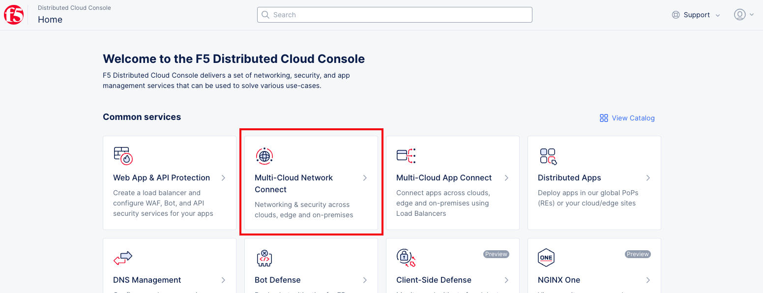 Figure: Select Workspace on the Home Page